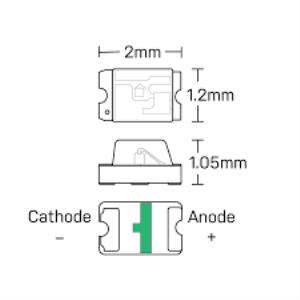 0805 Smd Led Blue - Mavi 160-210 mcd 120derece Water Clear