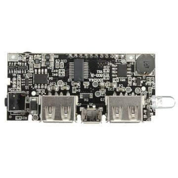 Çift USB Çıkışlı PowerBank Şarj Modülü  (2.1A ve 1A Çıkışlı) Ekranlı