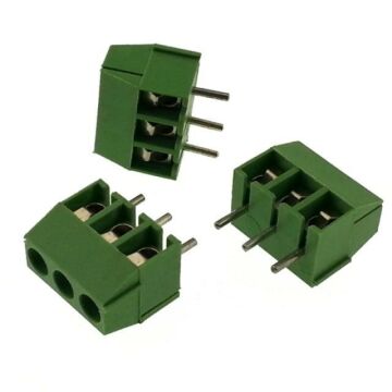 0 Numara 3 Pinli Yeşil Klemens - 5.08 mm Aralıklı