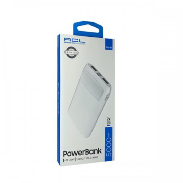 Acl Pw-91 5000 Mah Powerbank Led Light Micro/type-C Input