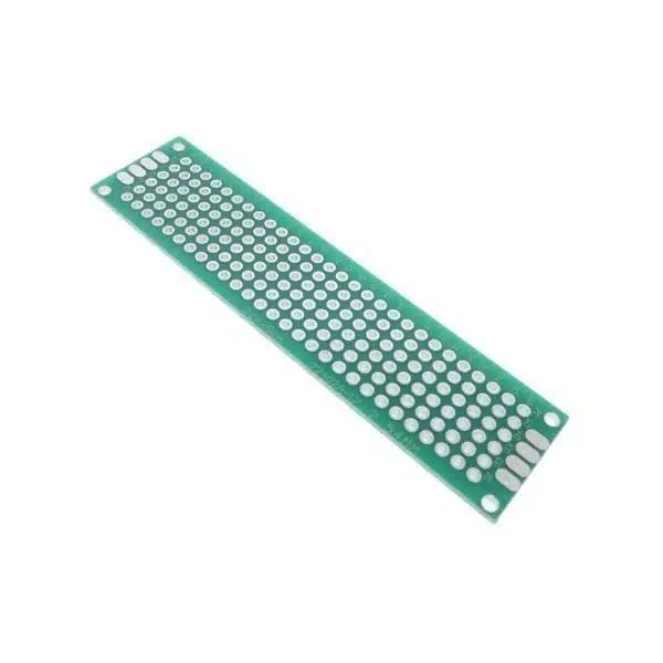 2x8 cm Çift Yüzlü Delikli Bakır Plaket - Çift Taraflı Delikli Pertinaks