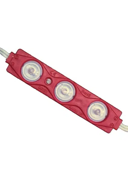 3 Lensli Modül Led-Kırmızı-1.5w-12v