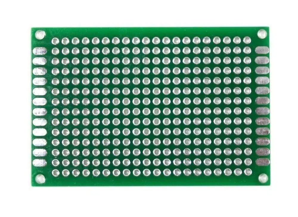 5x7 cm Çift Yüzlü Delikli Bakır Plaket - Çift Taraflı Delikli Pertinaks