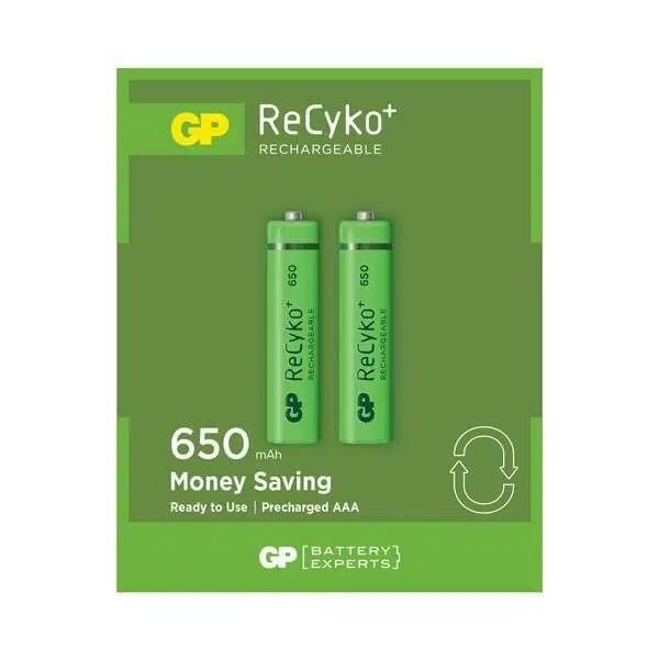 GP Recyko Rechargeable AAA 650m Ah Şarjlı Kalem Pil - 2 Adet