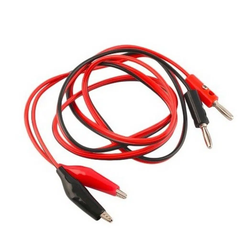 Güç Kaynağı Kablosu 100cm - Banana - Krokodil Kırmızı/Siyah